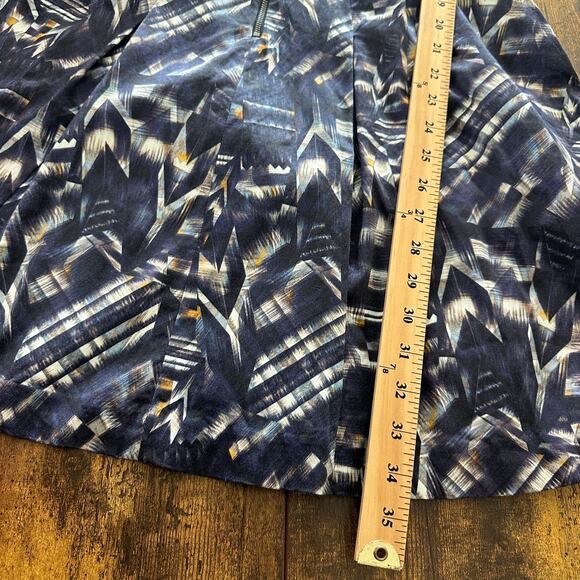 Cue Australia dress size US 8 blue geometric pockets ballon skirt wedding guest - Picture 11 of 12